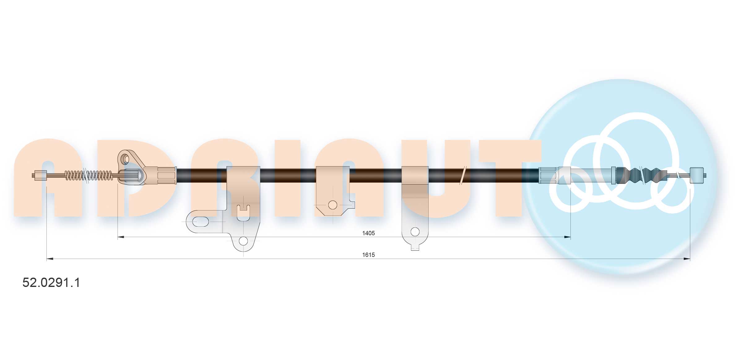 Тросовий привод, стоянкове гальмо   52.0291.1   ADRIAUTO