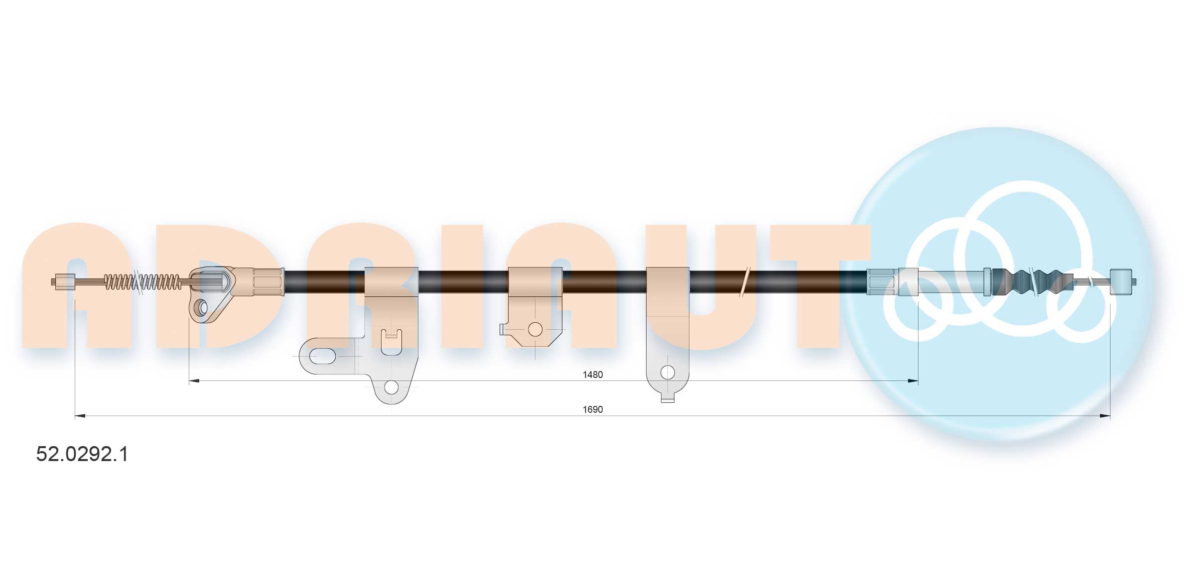 Тросовий привод, стоянкове гальмо   52.0292.1   ADRIAUTO