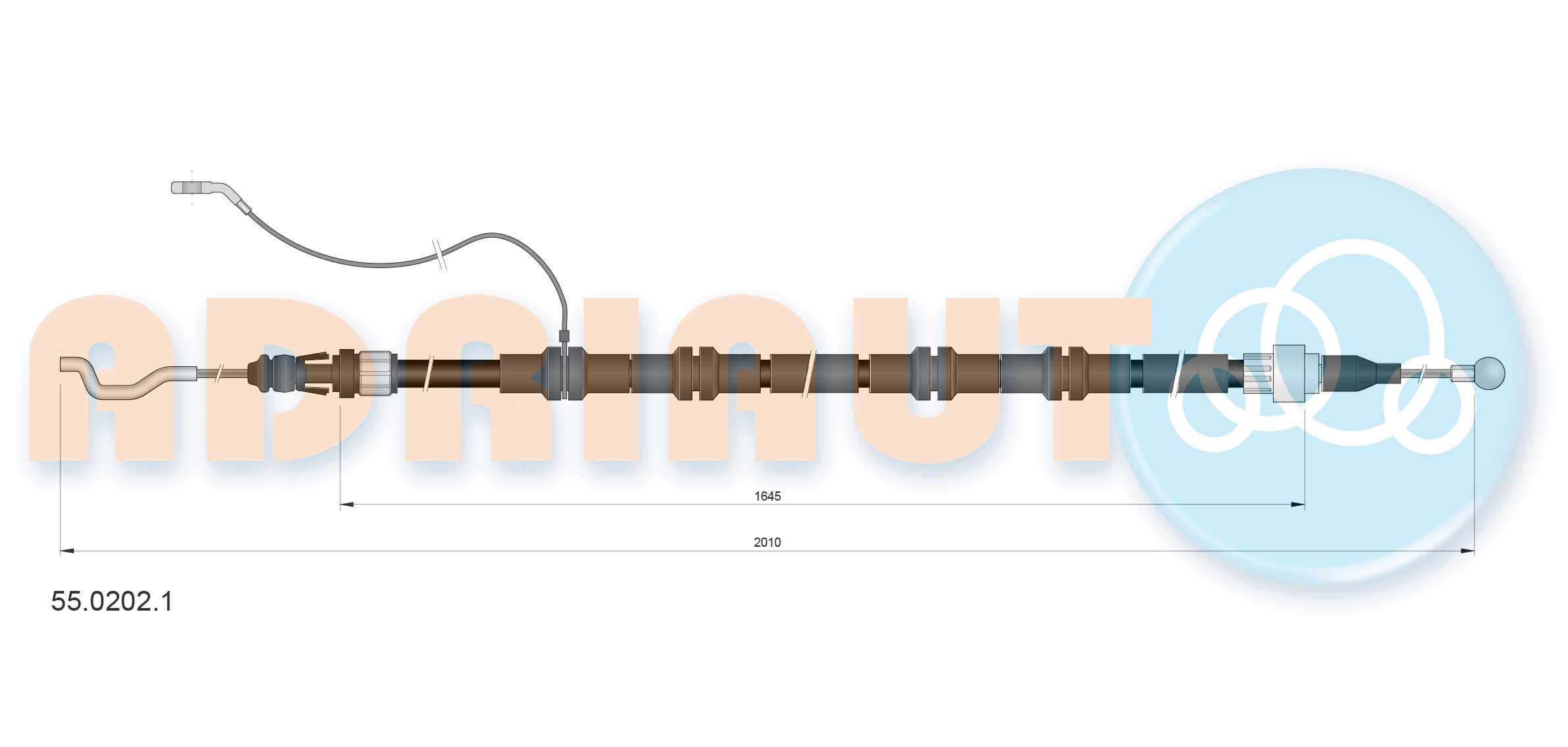 Тросик, cтояночный тормоз   55.0202.1   ADRIAUTO