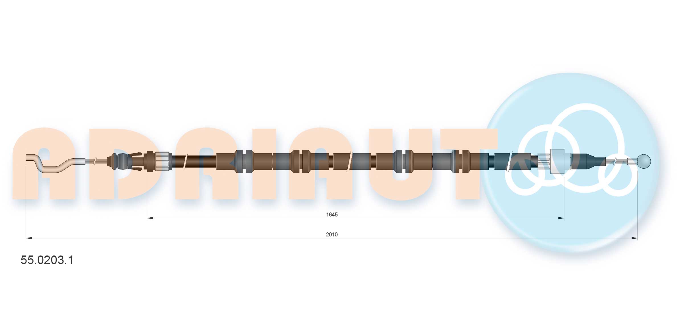 Тросик, cтояночный тормоз   55.0203.1   ADRIAUTO