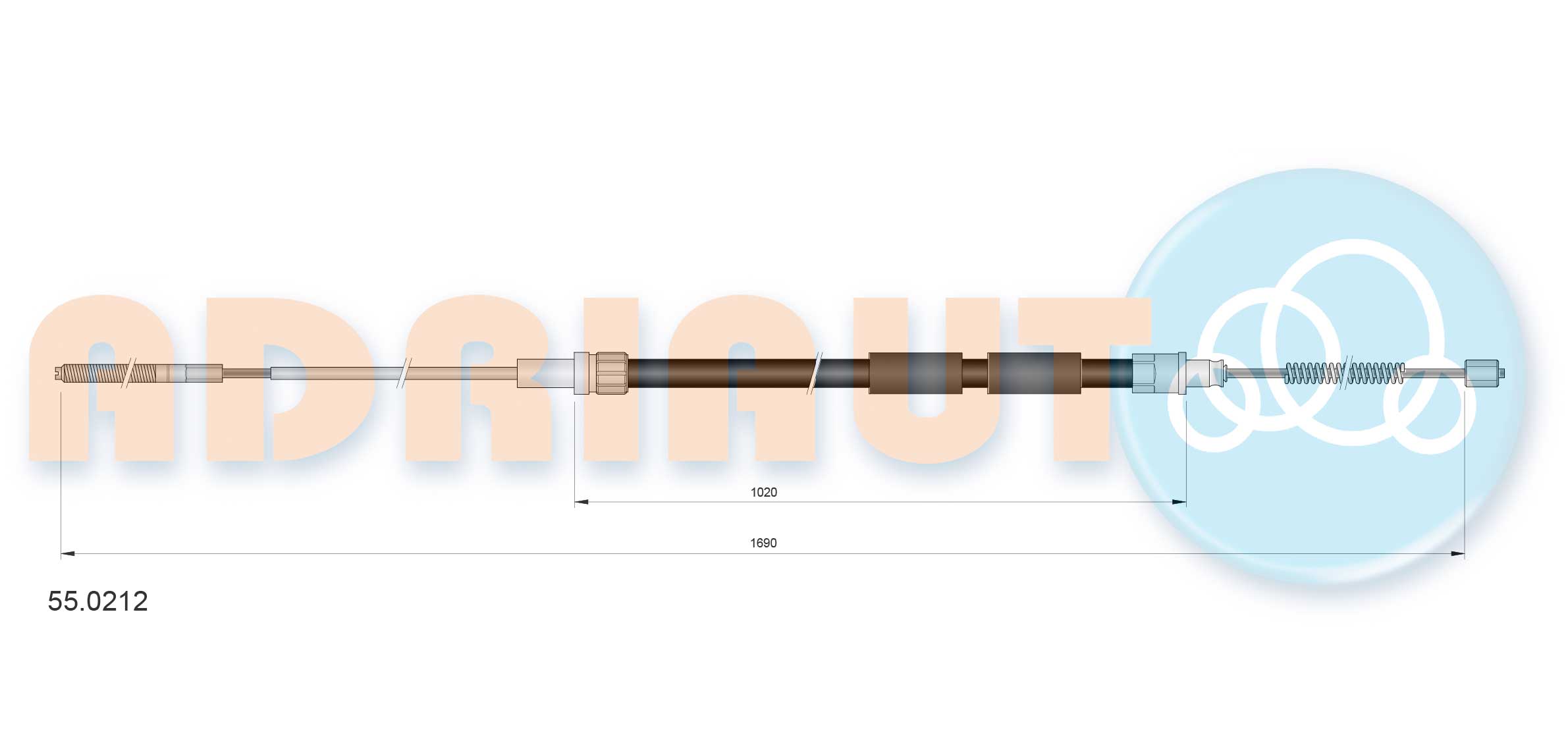 Тросик, cтояночный тормоз   55.0212   ADRIAUTO