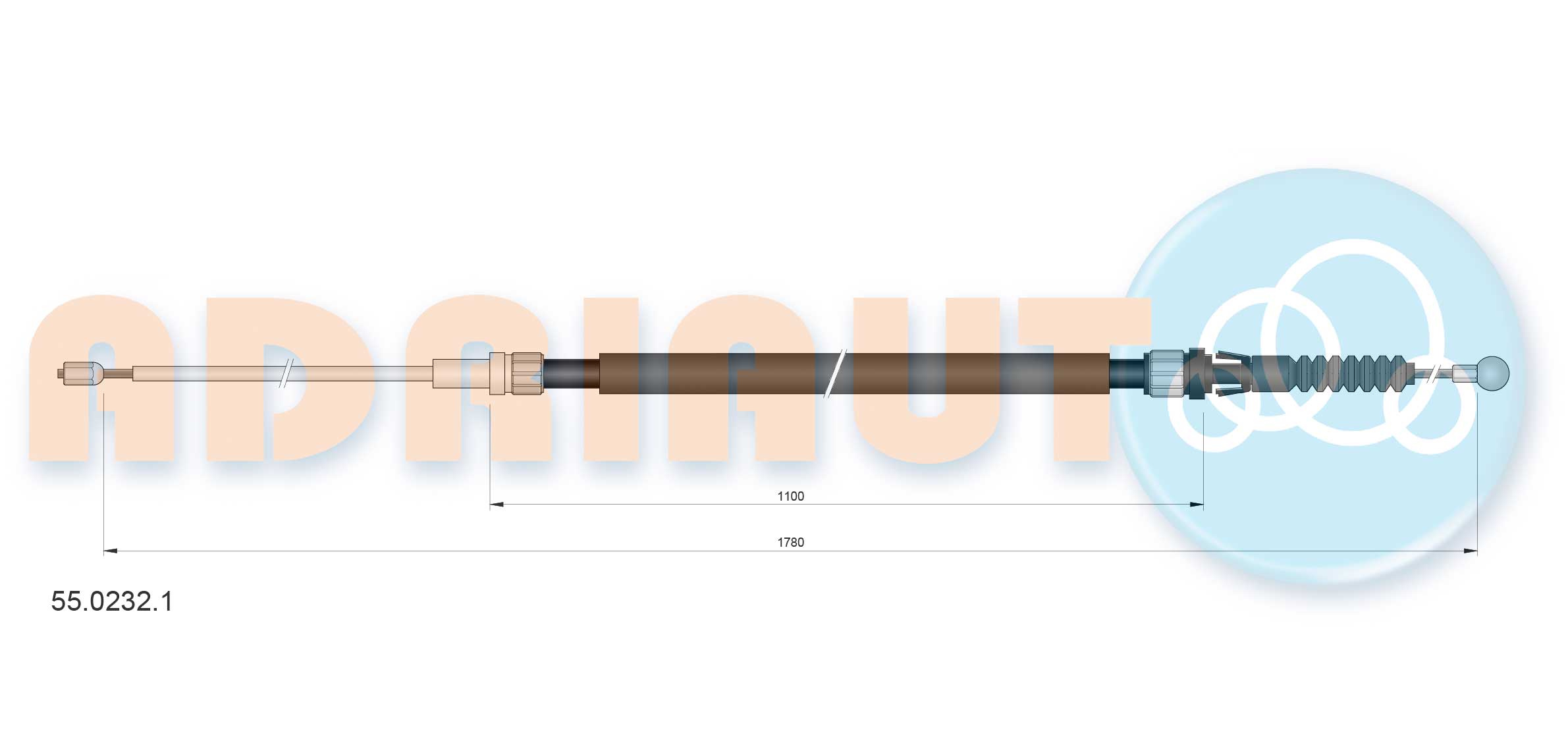 Тросик, cтояночный тормоз   55.0232.1   ADRIAUTO