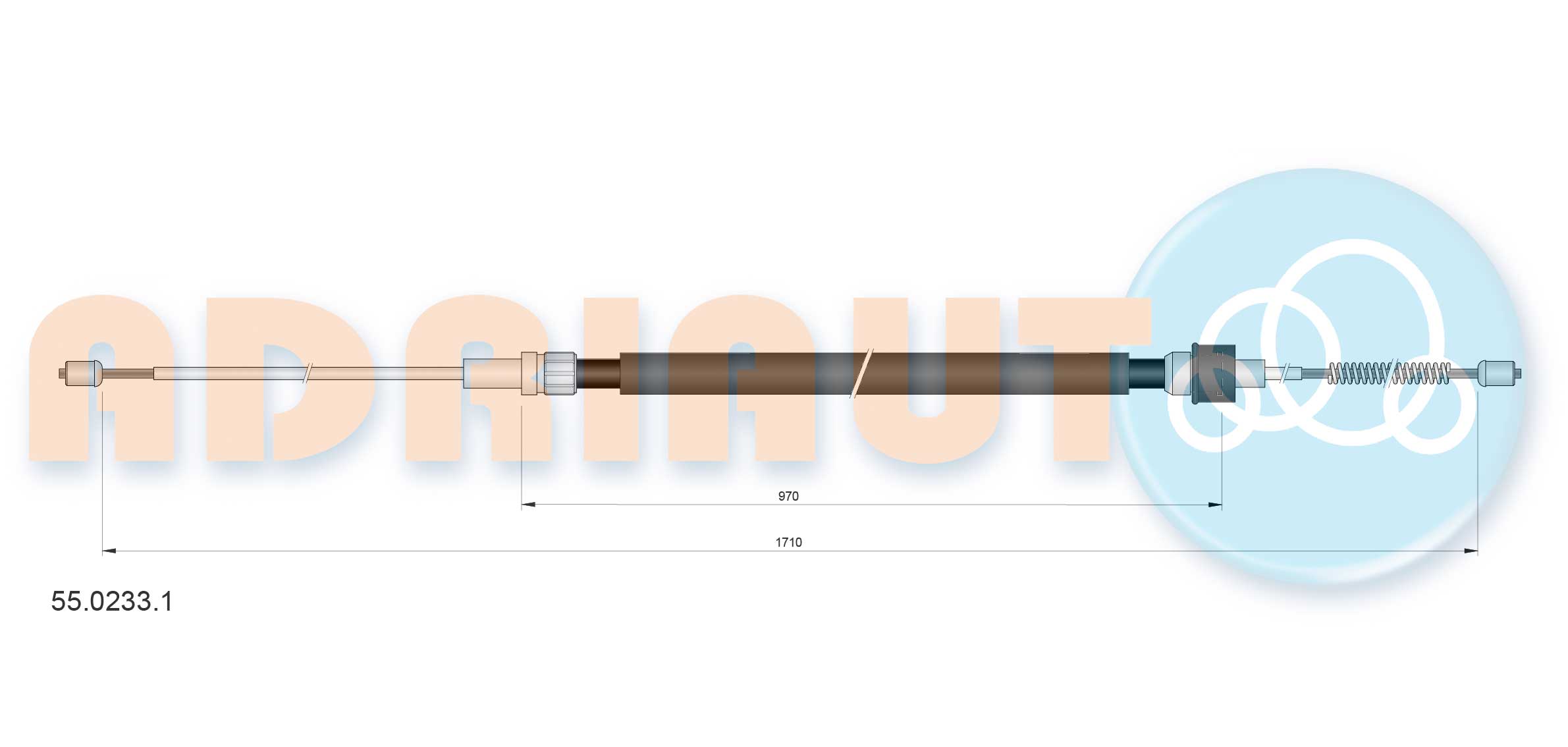 Тросик, cтояночный тормоз   55.0233.1   ADRIAUTO