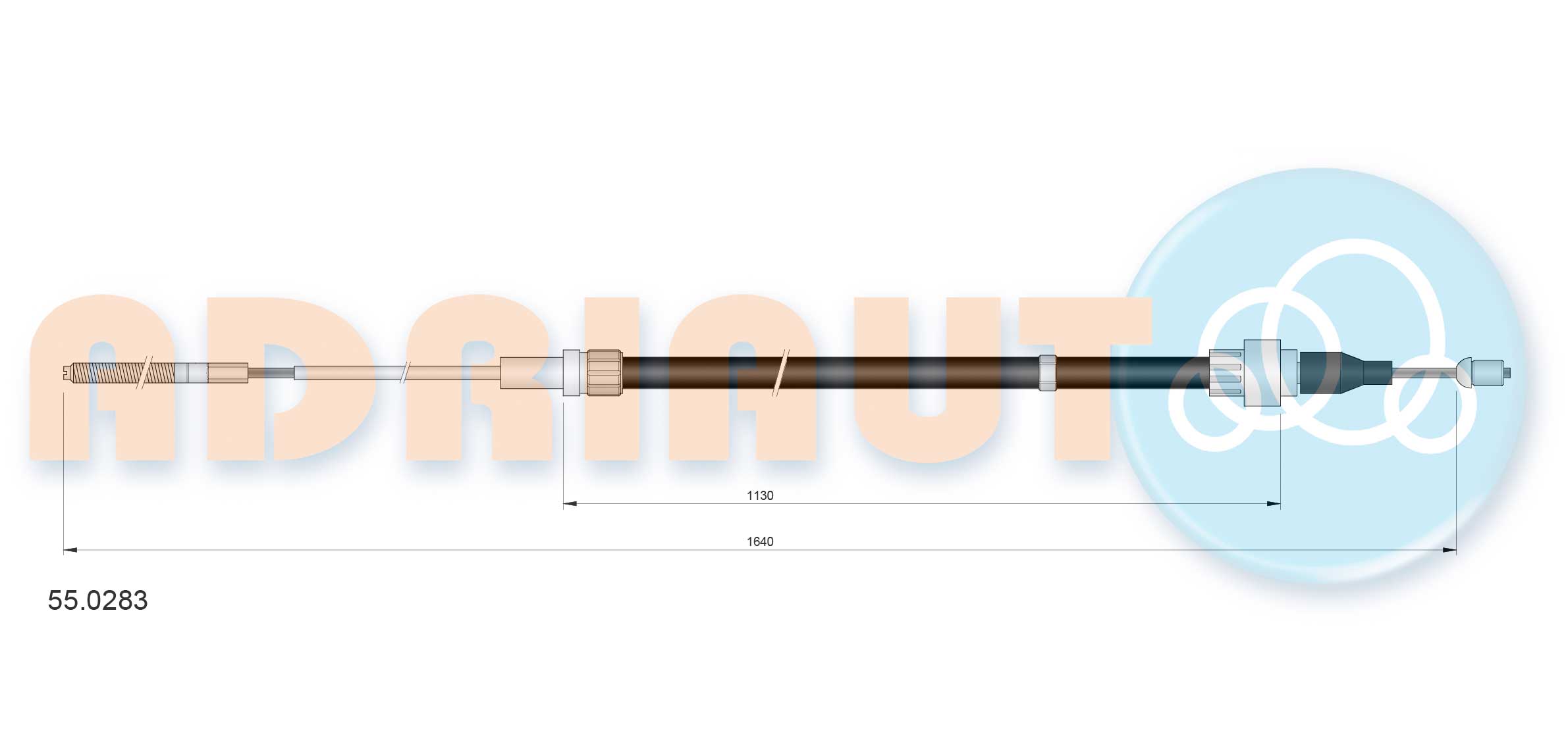Тросовий привод, стоянкове гальмо   55.0283   ADRIAUTO