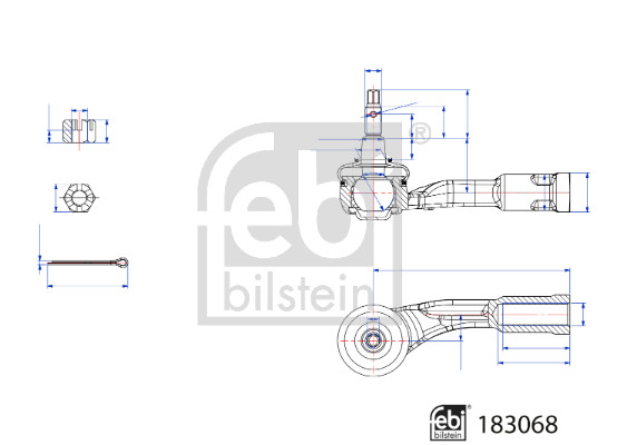 Наконечник поперечной рулевой тяги   183068   FEBI BILSTEIN