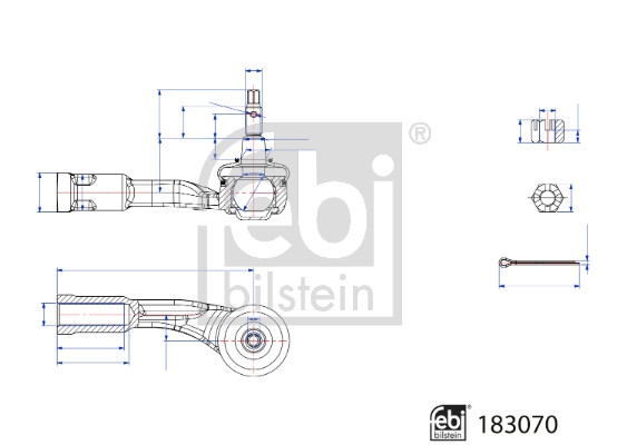 Наконечник поперечной рулевой тяги   183070   FEBI BILSTEIN