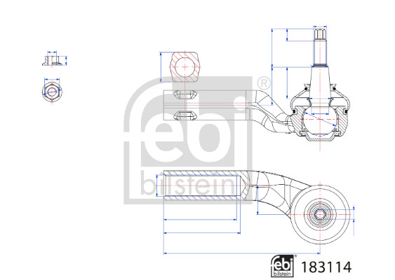 Наконечник поперечной рулевой тяги   183114   FEBI BILSTEIN