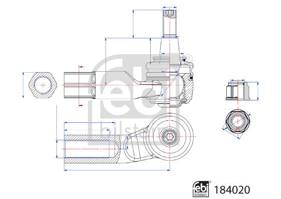 Наконечник поперечной рулевой тяги   184020   FEBI BILSTEIN