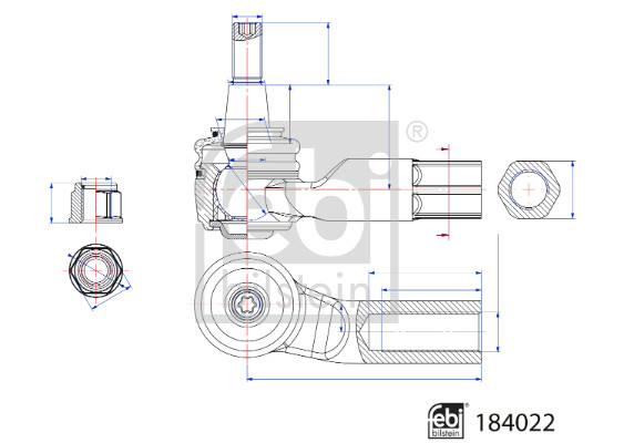 Наконечник поперечной рулевой тяги   184022   FEBI BILSTEIN