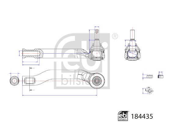 Наконечник поперечной рулевой тяги   184435   FEBI BILSTEIN