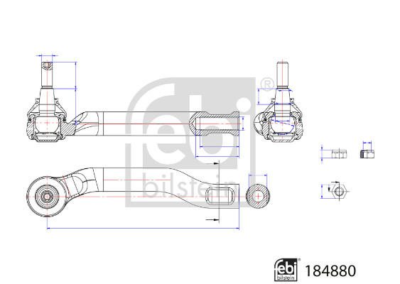 Наконечник поперечной рулевой тяги   184880   FEBI BILSTEIN