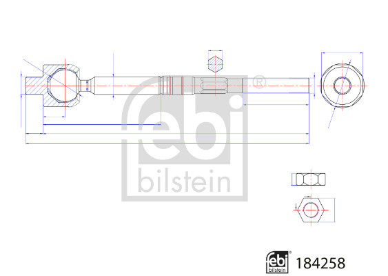 Осьовий шарнір, поперечна кермова тяга   184258   FEBI BILSTEIN