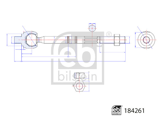 Осевой шарнир, рулевая тяга   184261   FEBI BILSTEIN