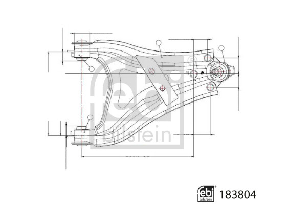 Рычаг независимой подвески колеса, подвеска колеса   183804   FEBI BILSTEIN