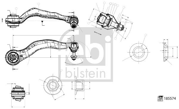 Важіль підвіски, підвіска коліс   185574   FEBI BILSTEIN