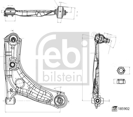 Рычаг независимой подвески колеса, подвеска колеса   185902   FEBI BILSTEIN