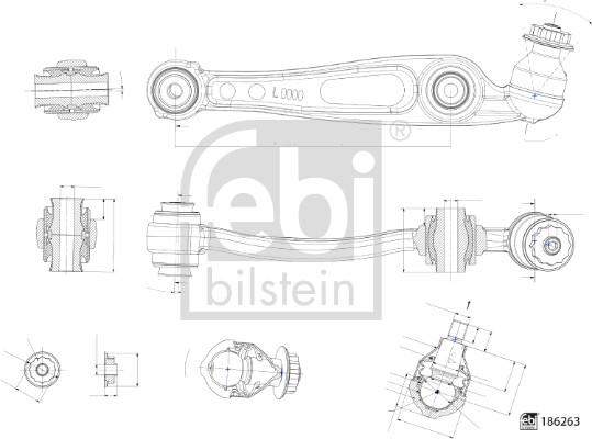 Рычаг независимой подвески колеса, подвеска колеса   186263   FEBI BILSTEIN