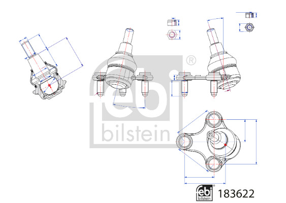 Шарнир независимой подвески / поворотного рычага   183622   FEBI BILSTEIN