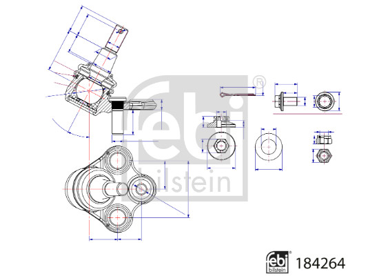 Нижній/верхній кульовий шарнір   184264   FEBI BILSTEIN