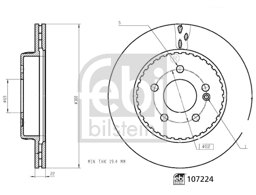 Тормозной диск   107224   FEBI BILSTEIN