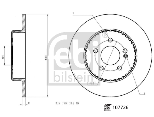 Тормозной диск   107726   FEBI BILSTEIN