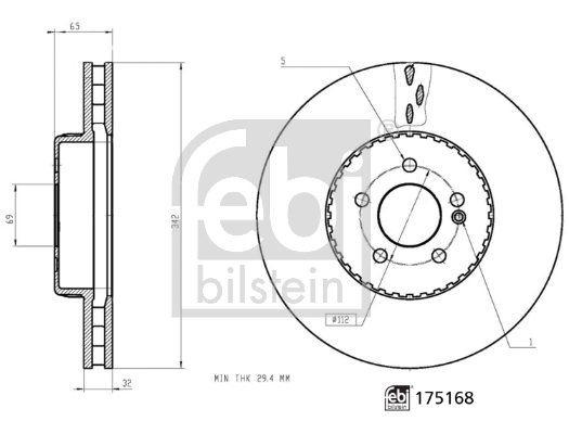 Тормозной диск   175168   FEBI BILSTEIN