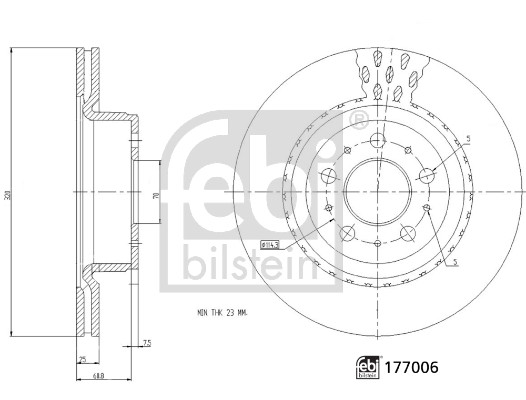 Тормозной диск   177006   FEBI BILSTEIN