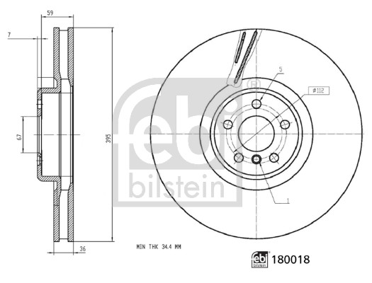 Гальмівний диск   180018   FEBI BILSTEIN