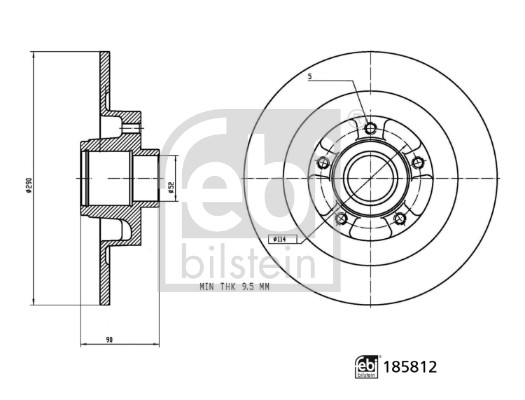 Тормозной диск   185812   FEBI BILSTEIN