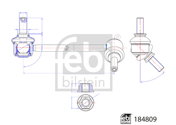 Тяга / стойка, стабилизатор   184809   FEBI BILSTEIN