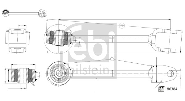 Тяга / стойка, стабилизатор   186384   FEBI BILSTEIN