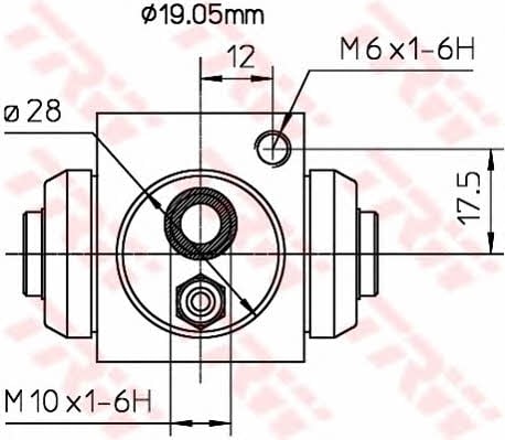 Колесный тормозной цилиндр   BWD119A   TRW