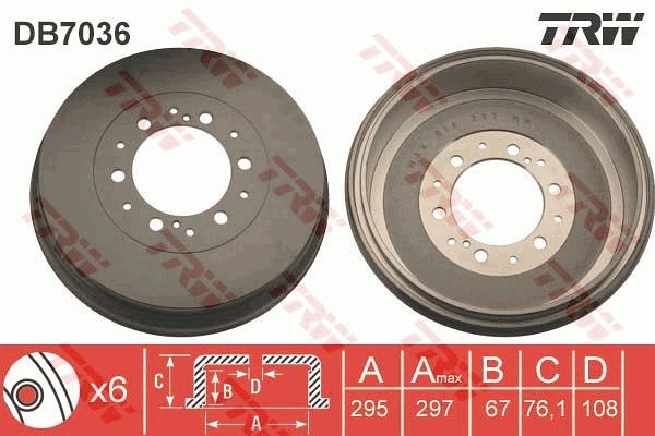 Гальмівний барабан   DB7036   TRW