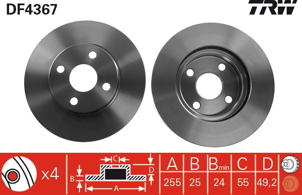 Тормозной диск   DF4367   TRW