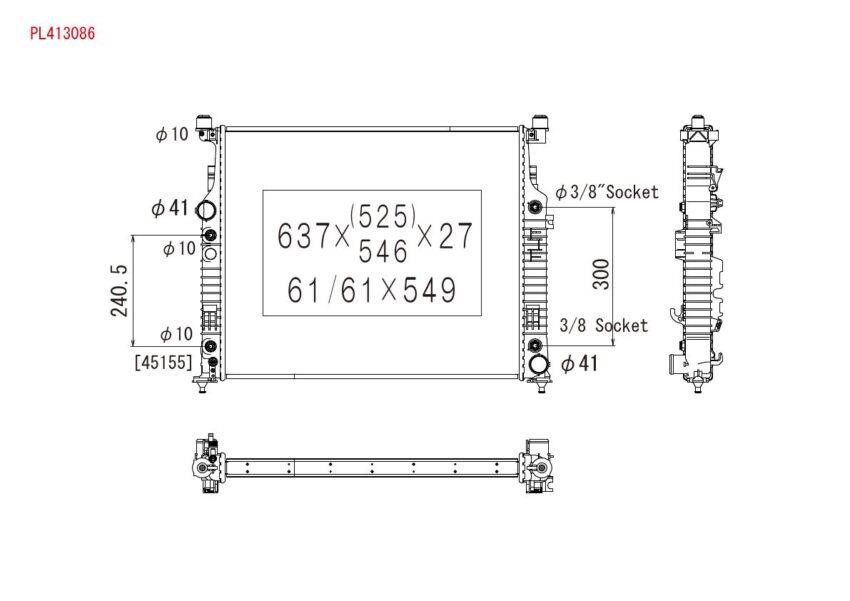Радіатор системи охолодження, KOYORAD PL413086 Радіатор системи охолодження, KOYORAD PL413086