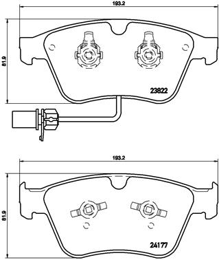 Комплект тормозных колодок, дисковый тормоз   P 05 003   BREMBO