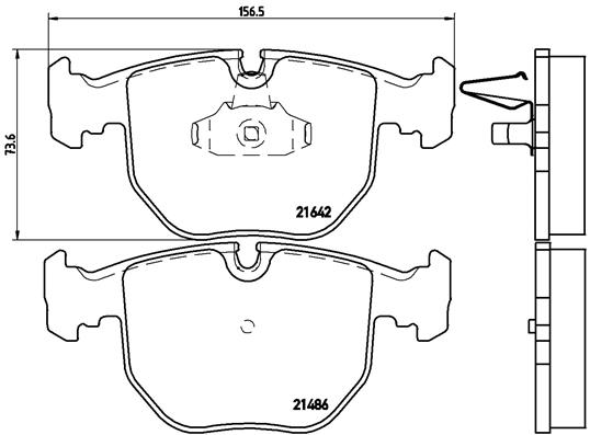 Комплект тормозных колодок, дисковый тормоз   P 06 021   BREMBO