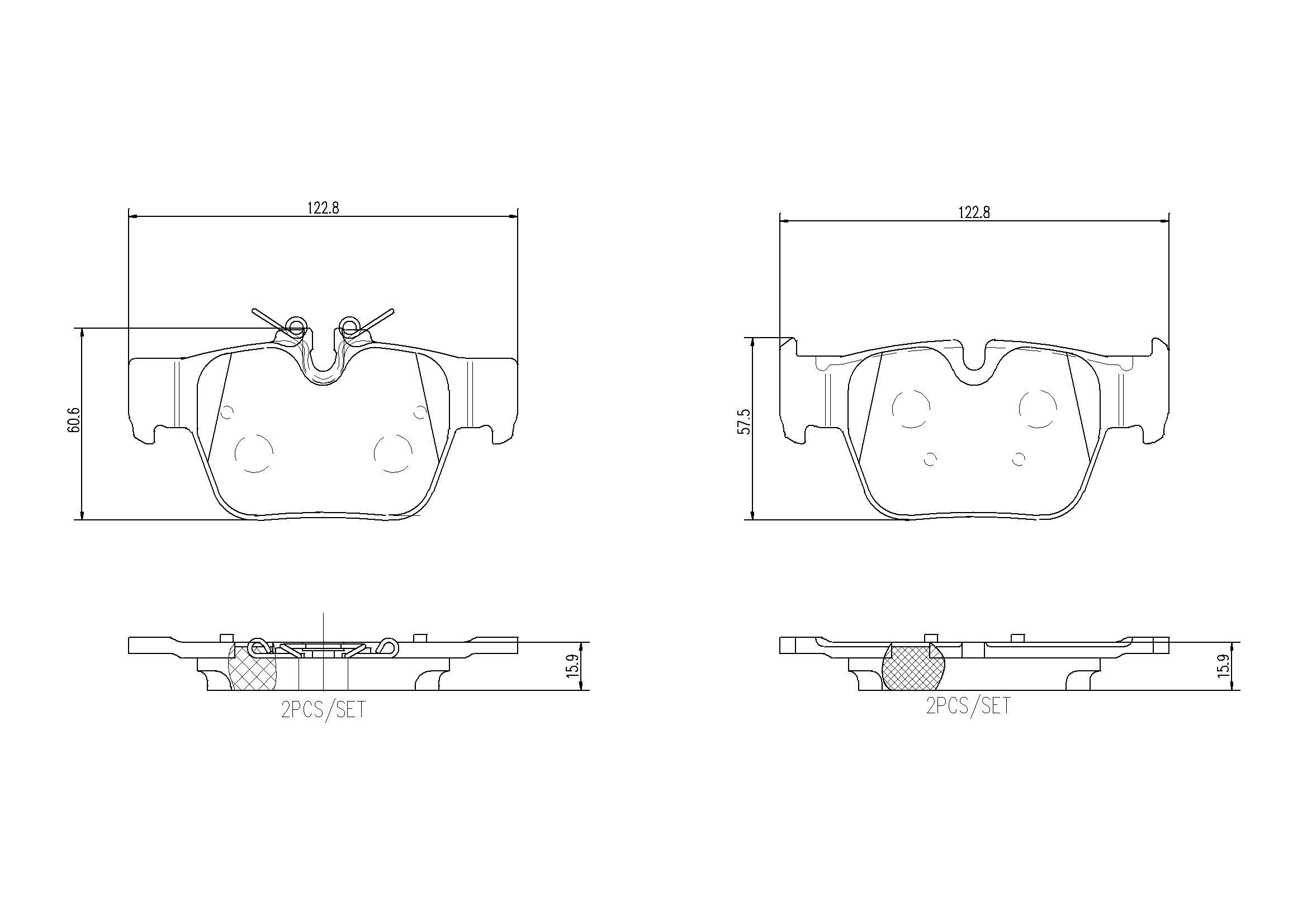 Комплект тормозных колодок, дисковый тормоз   P 06 117   BREMBO