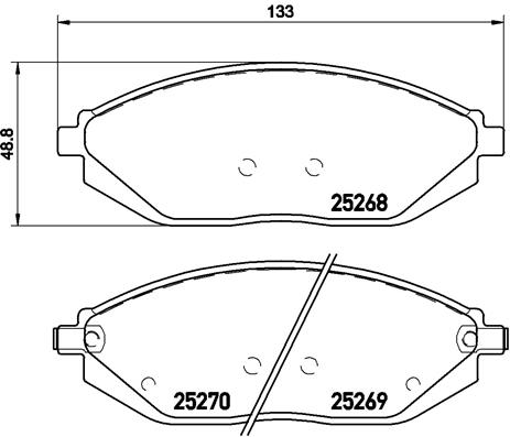 Комплект тормозных колодок, дисковый тормоз   P 10 054   BREMBO