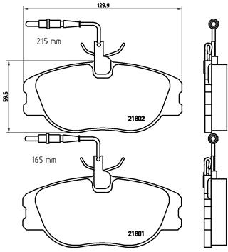 Комплект тормозных колодок, дисковый тормоз   P 23 061   BREMBO