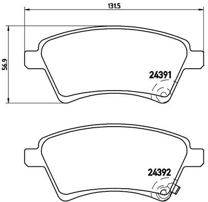 Комплект тормозных колодок, дисковый тормоз   P 23 105   BREMBO