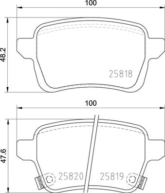 Комплект гальмівних накладок, дискове гальмо   P 23 190   BREMBO