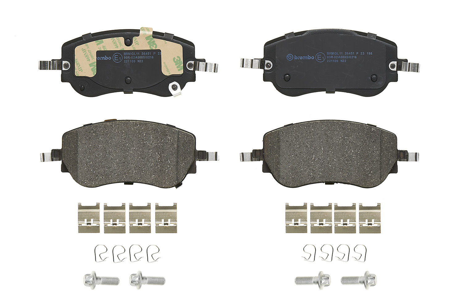 Комплект гальмівних накладок, дискове гальмо   P 23 198   BREMBO