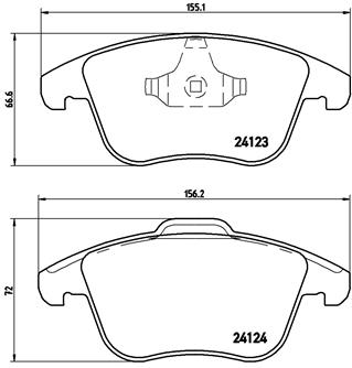 Комплект гальмівних накладок, дискове гальмо   P 24 076   BREMBO