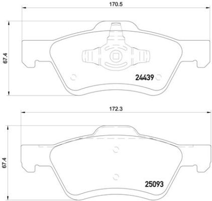 Комплект гальмівних накладок, дискове гальмо   P 24 159   BREMBO