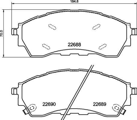 Комплект гальмівних накладок, дискове гальмо   P 24 225   BREMBO