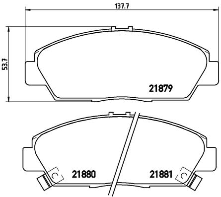 Комплект тормозных колодок, дисковый тормоз   P 28 021   BREMBO