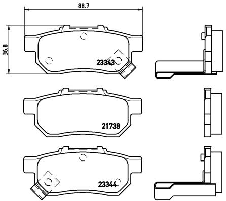 Комплект гальмівних накладок, дискове гальмо   P 28 025   BREMBO