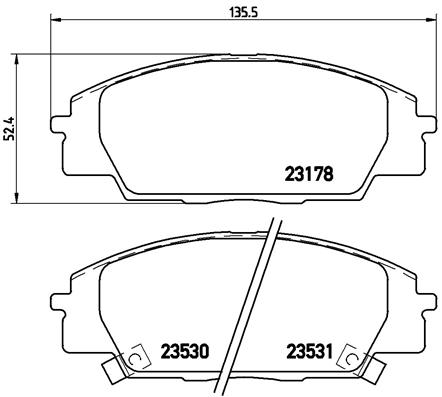 Комплект гальмівних накладок, дискове гальмо   P 28 032   BREMBO