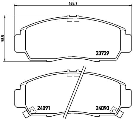 Комплект тормозных колодок, дисковый тормоз   P 28 034   BREMBO